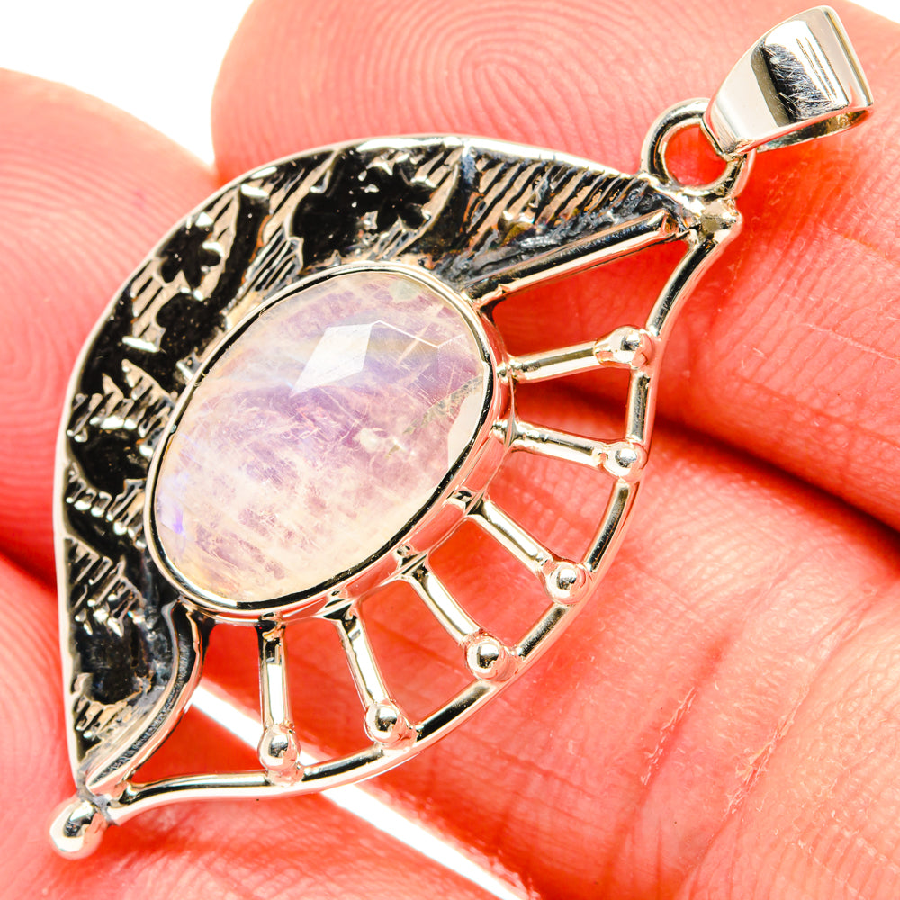 Rainbow Moonstone Pendants handcrafted by Anasilvercos - PD28066