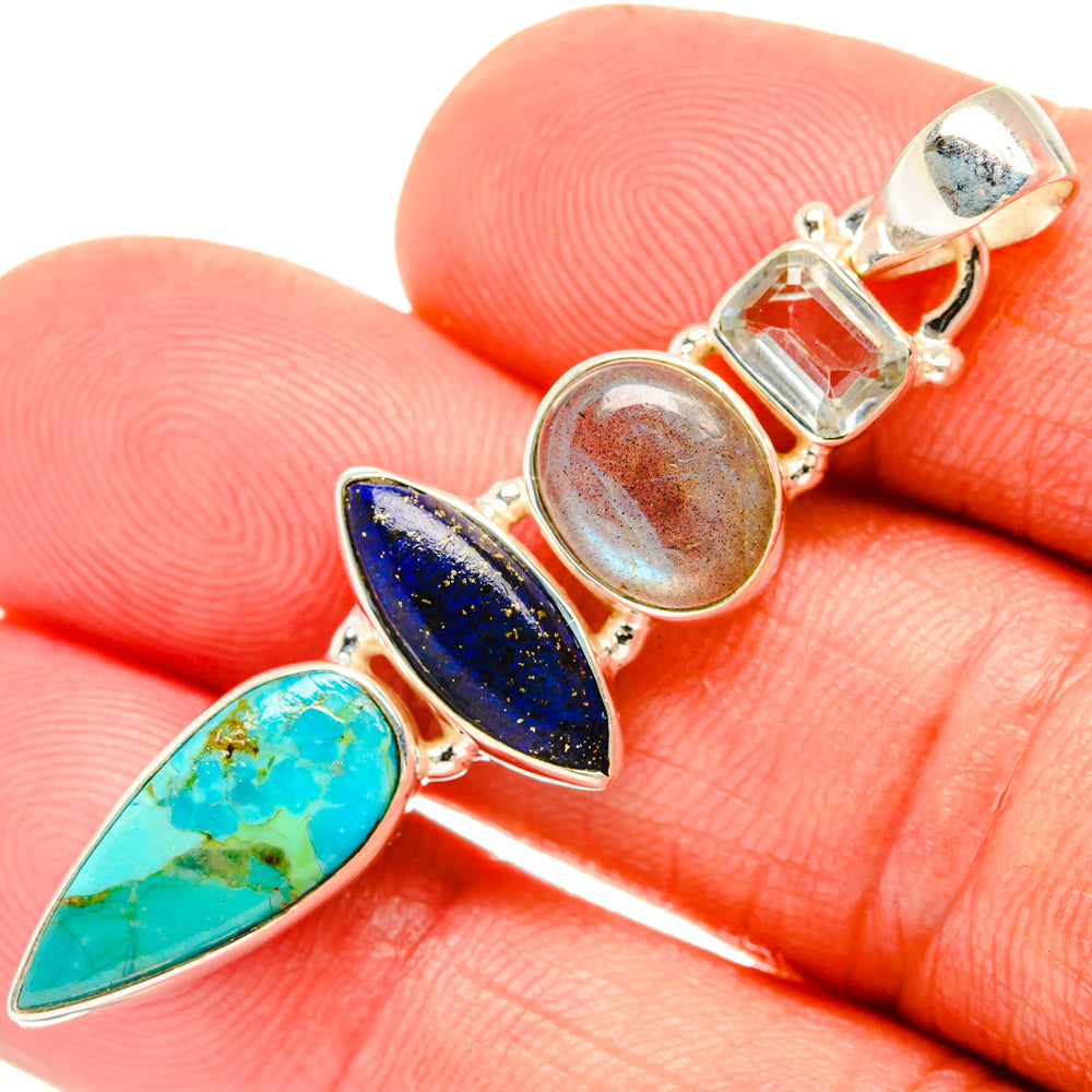 Chrysocolla Pendants handcrafted by Anasilvercos - PD28074
