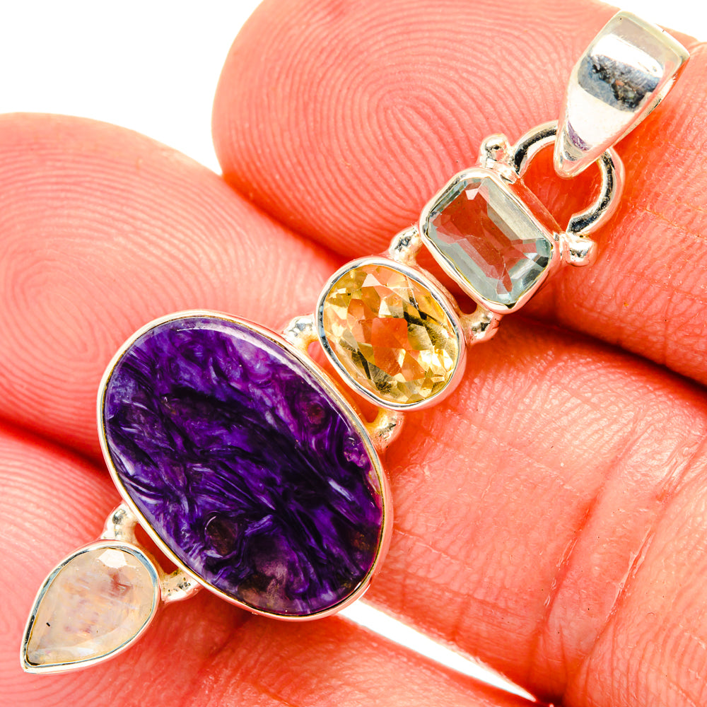 Charoite Pendants handcrafted by Anasilvercos - PD28121