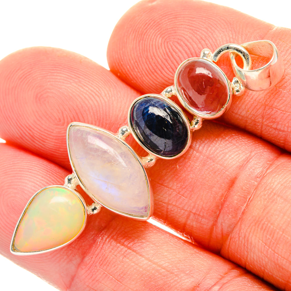 Rainbow Moonstone Pendants handcrafted by Anasilvercos - PD28122