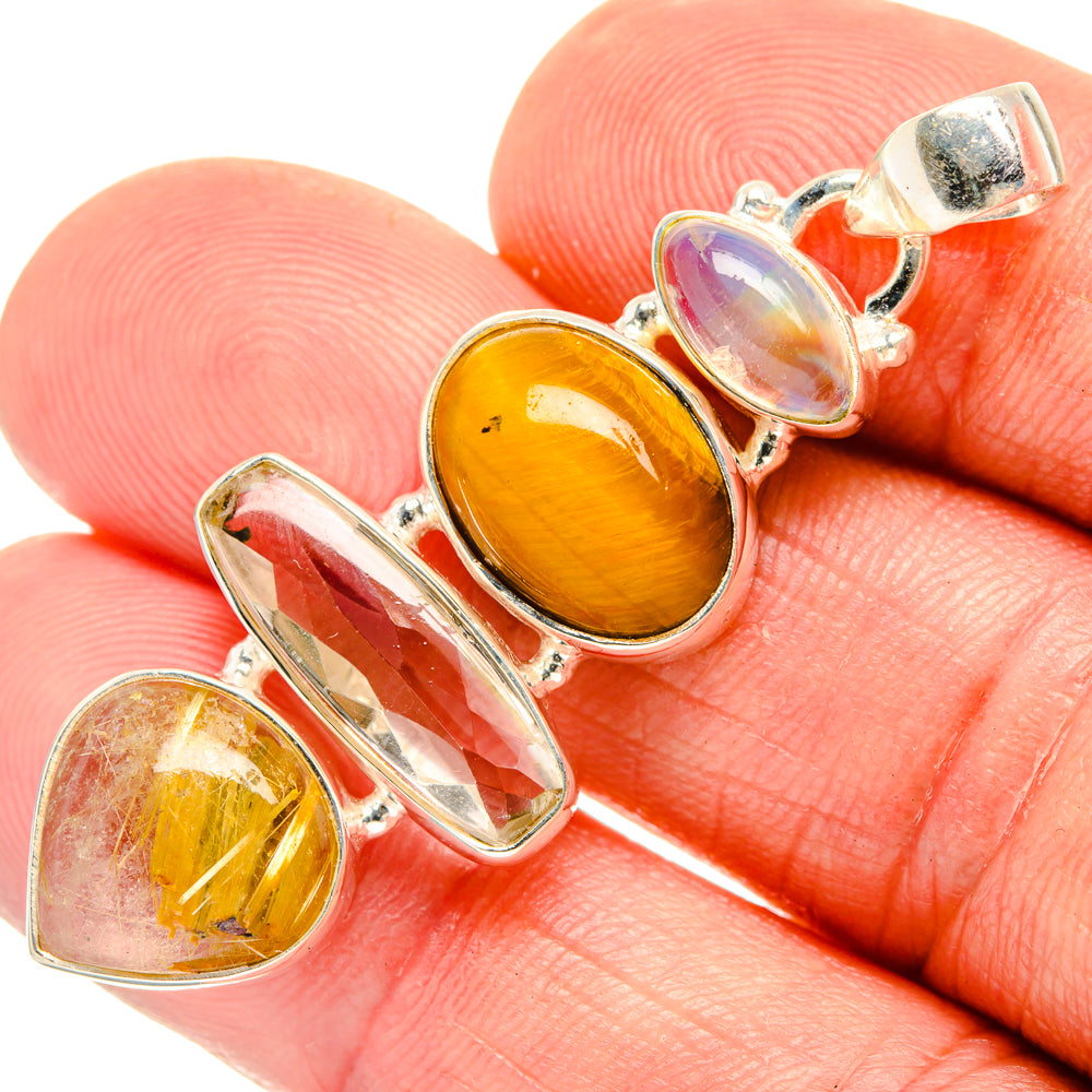 Rutilated Quartz Pendants handcrafted by Anasilvercos - PD28130