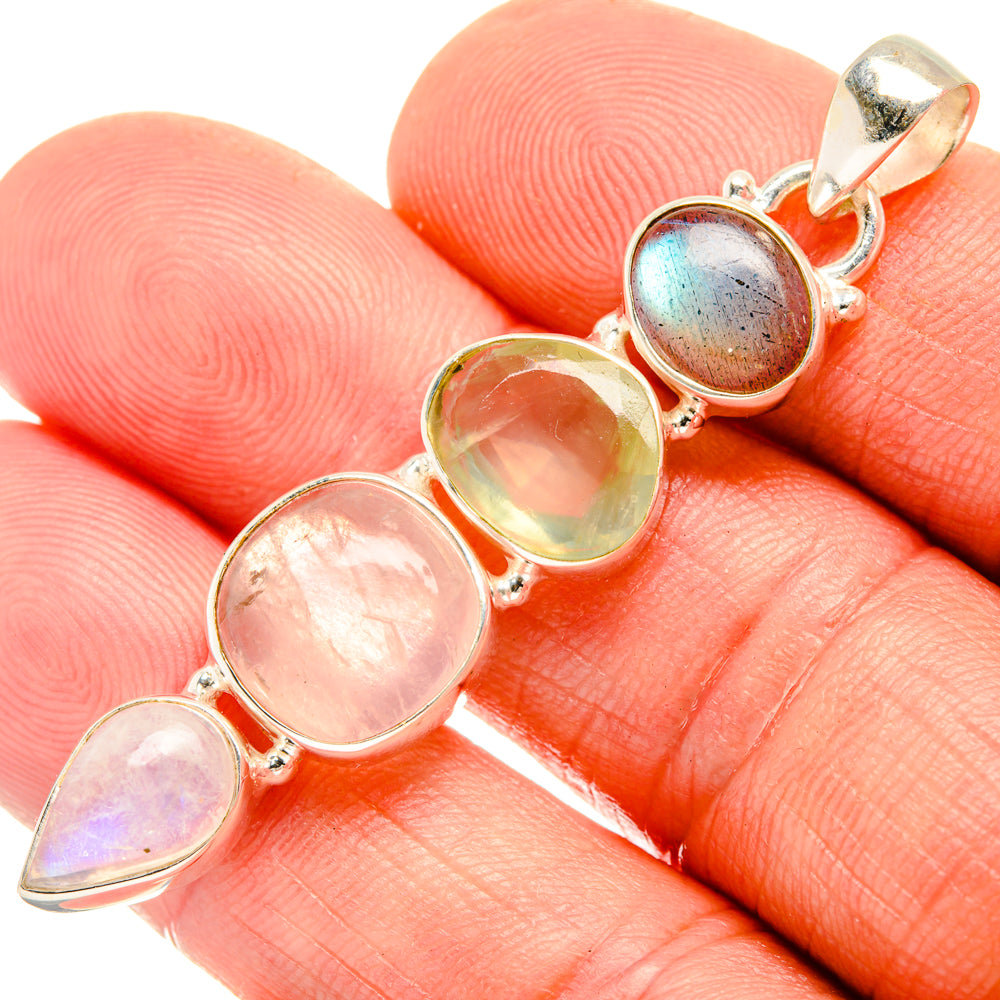 Rose Quartz Pendants handcrafted by Anasilvercos - PD28131