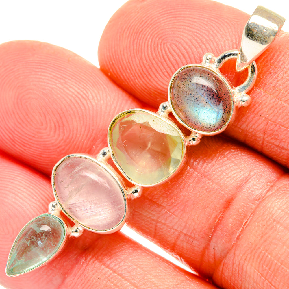 Rainbow Moonstone Pendants handcrafted by Anasilvercos - PD28132
