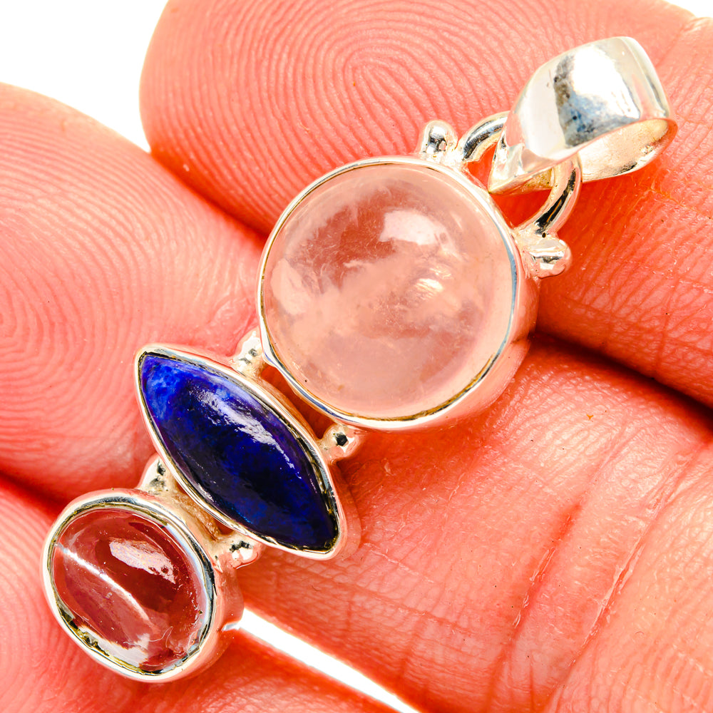 Rose Quartz Pendants handcrafted by Anasilvercos - PD28140
