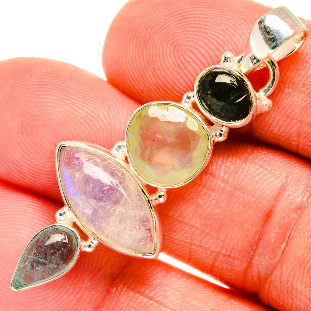 Rainbow Moonstone Pendants handcrafted by Anasilvercos - PD28141