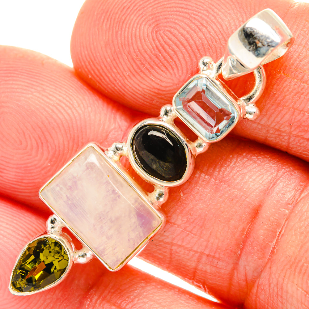 Rainbow Moonstone Pendants handcrafted by Anasilvercos - PD28142