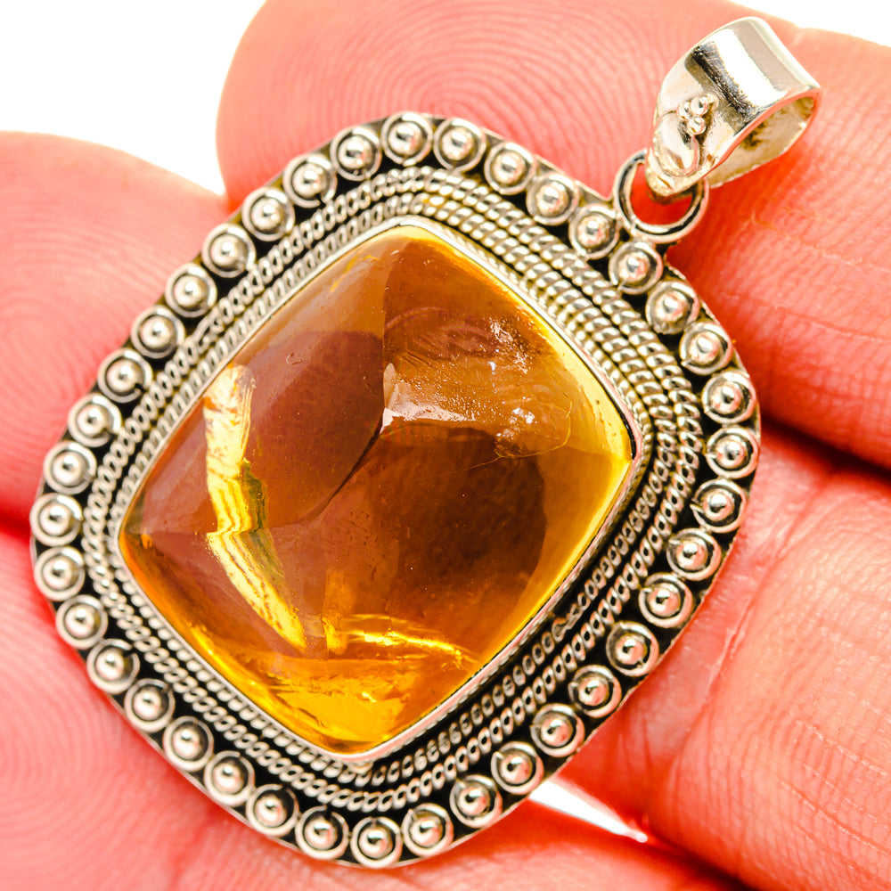 Citrine Sugarloaf Pendants handcrafted by Anasilvercos - PD28144