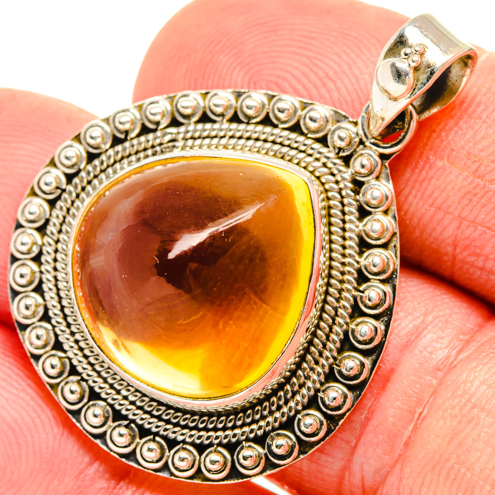 Citrine Sugarloaf Pendants handcrafted by Anasilvercos - PD28146