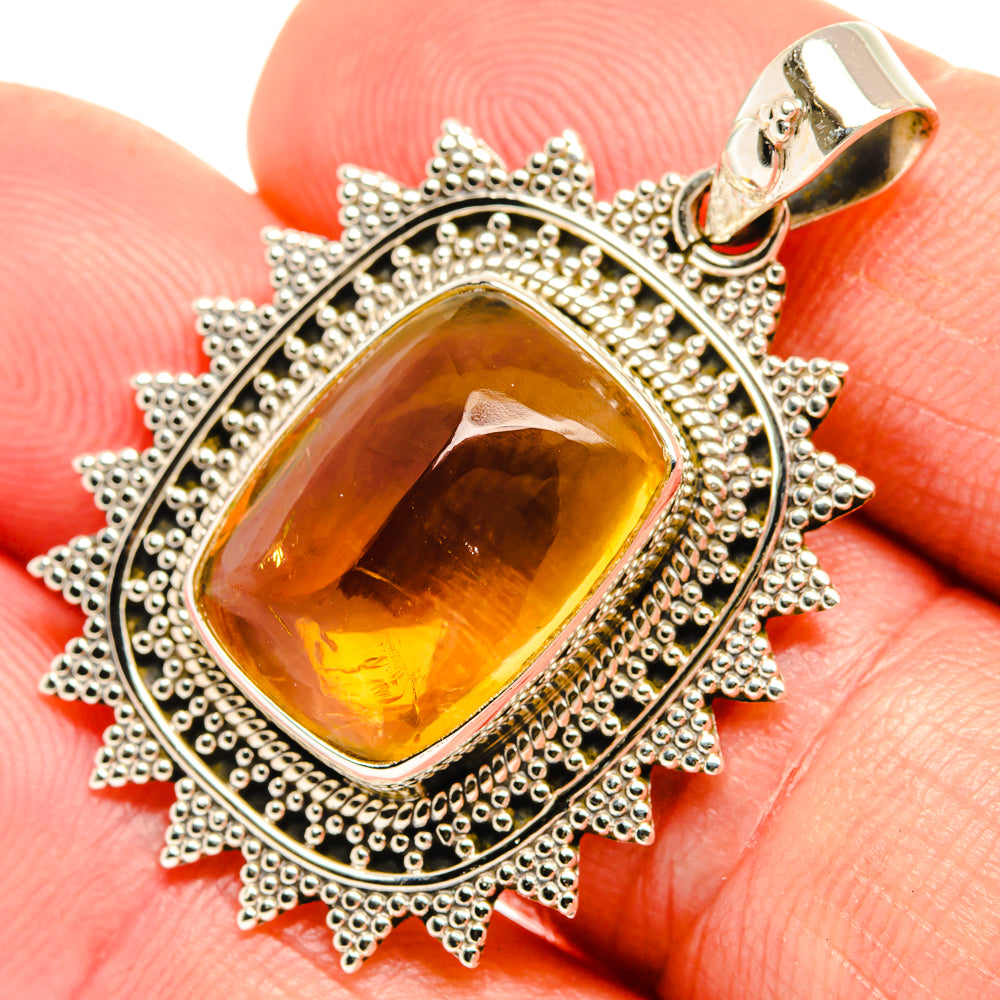 Citrine Sugarloaf Pendants handcrafted by Anasilvercos - PD28147