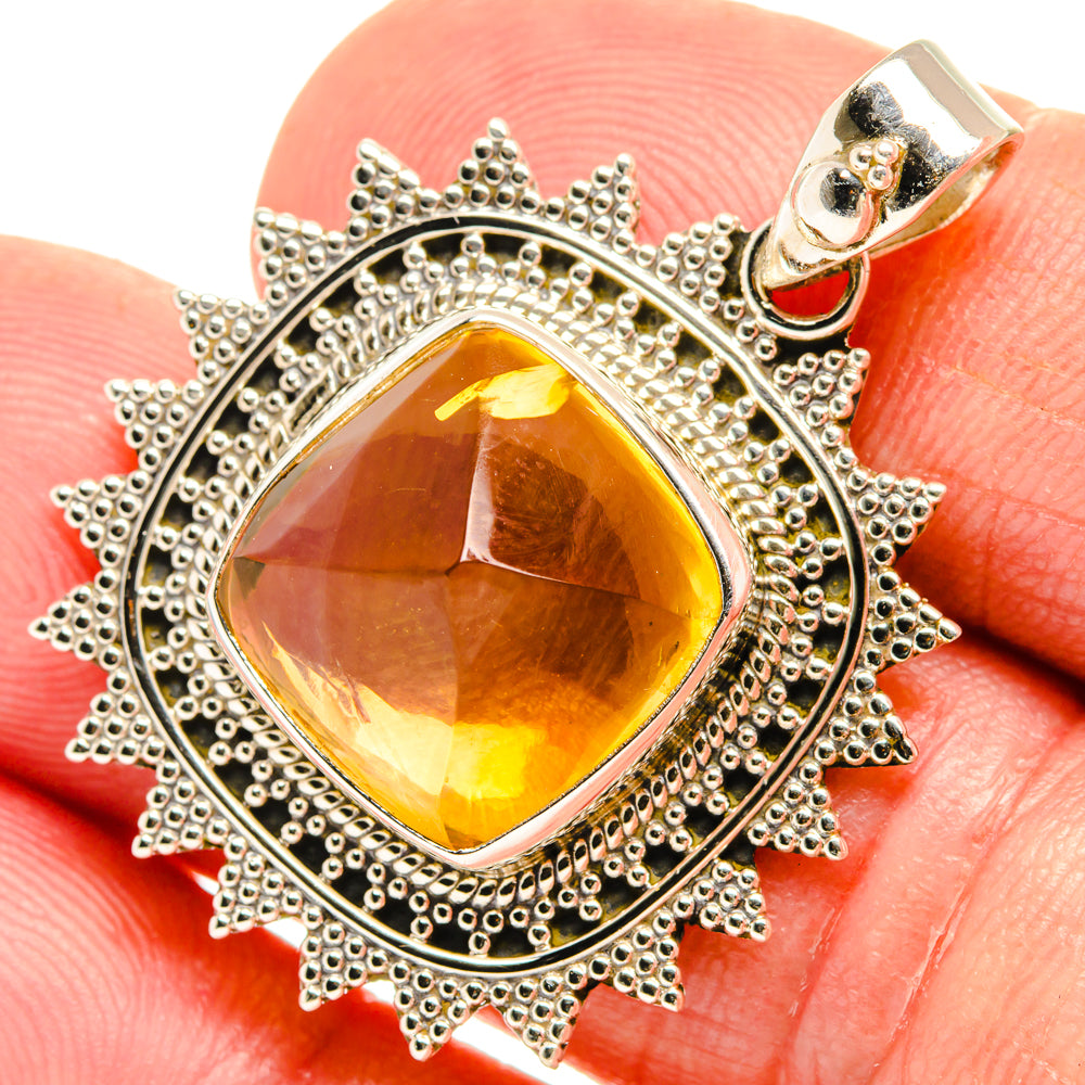 Citrine Sugarloaf Pendants handcrafted by Anasilvercos - PD28148