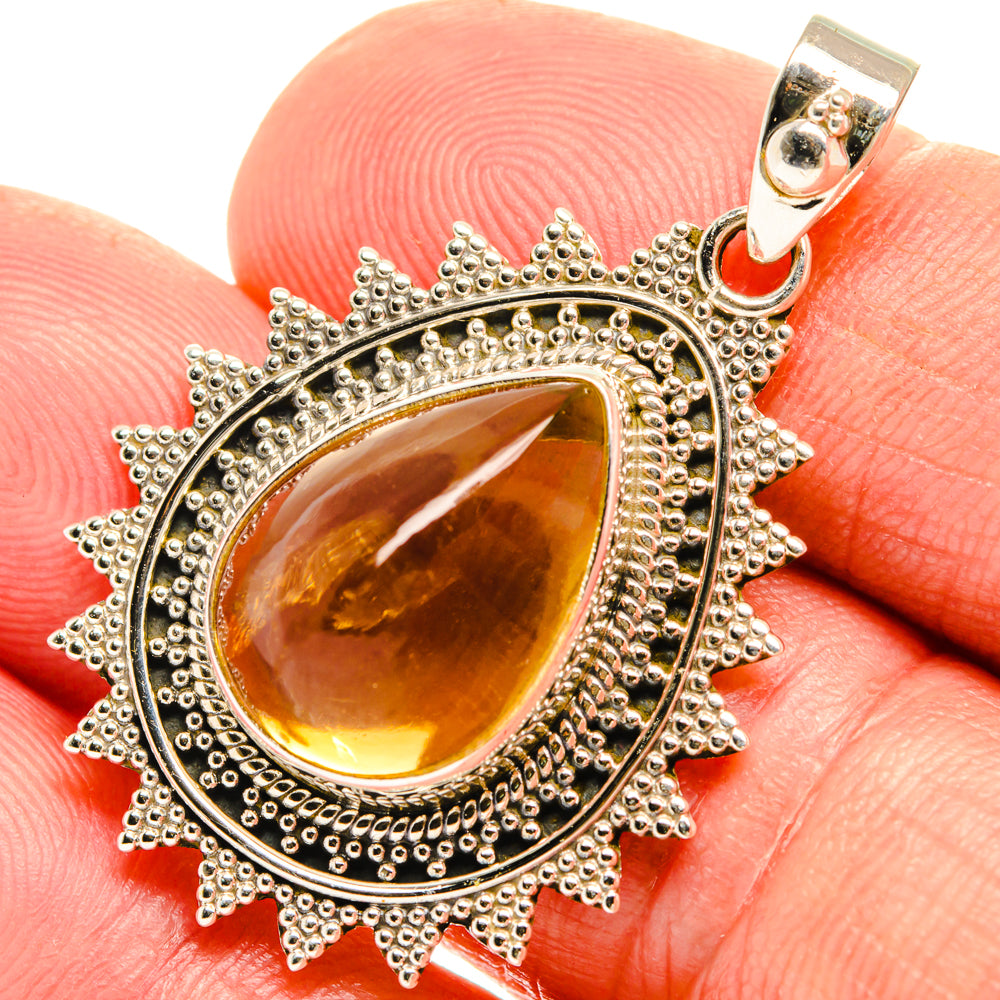 Citrine Sugarloaf Pendants handcrafted by Anasilvercos - PD28150