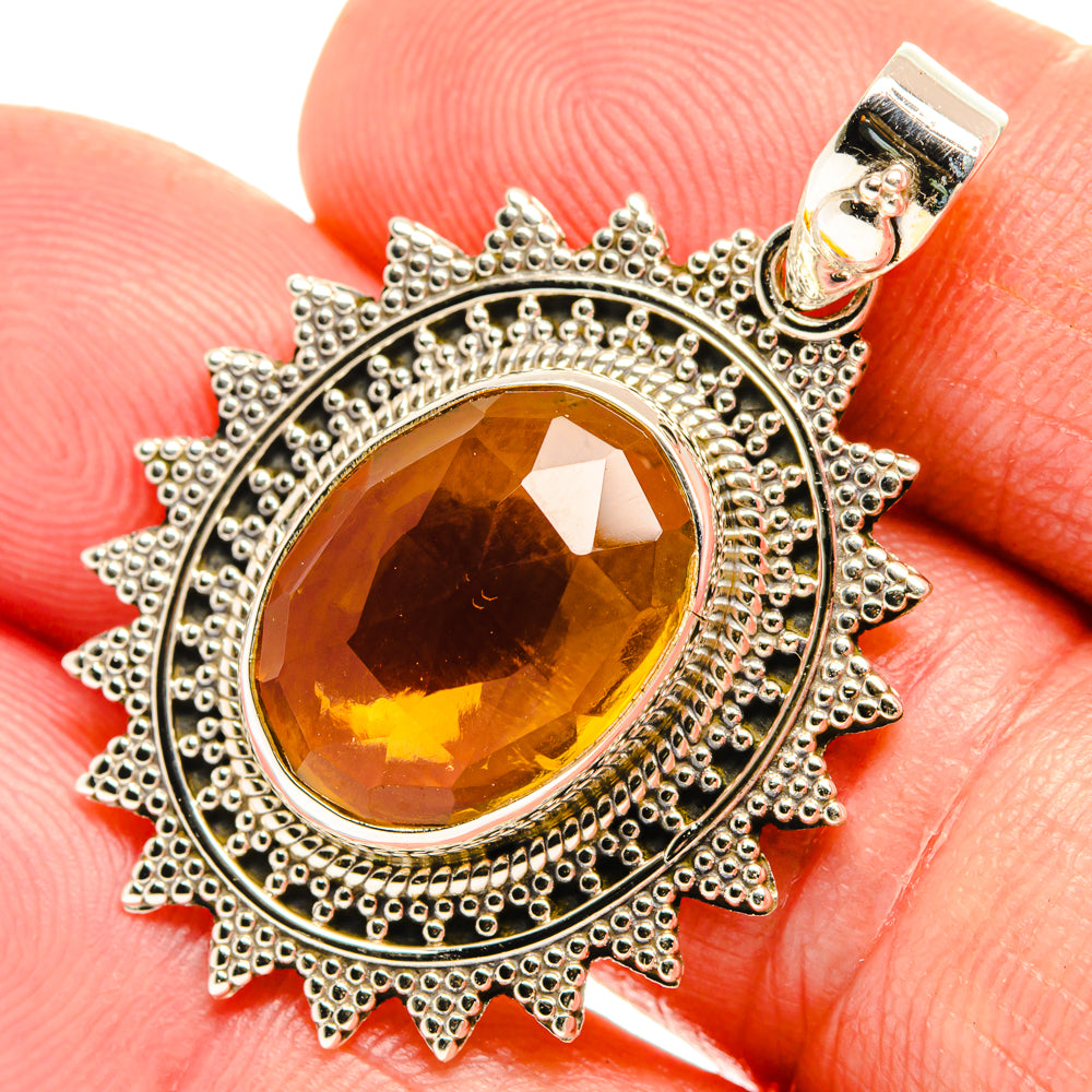 Citrine Sugarloaf Pendants handcrafted by Anasilvercos - PD28151