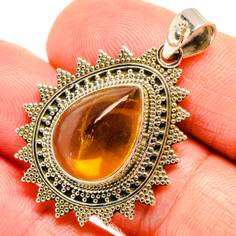 Citrine Sugarloaf Pendants handcrafted by Anasilvercos - PD28153
