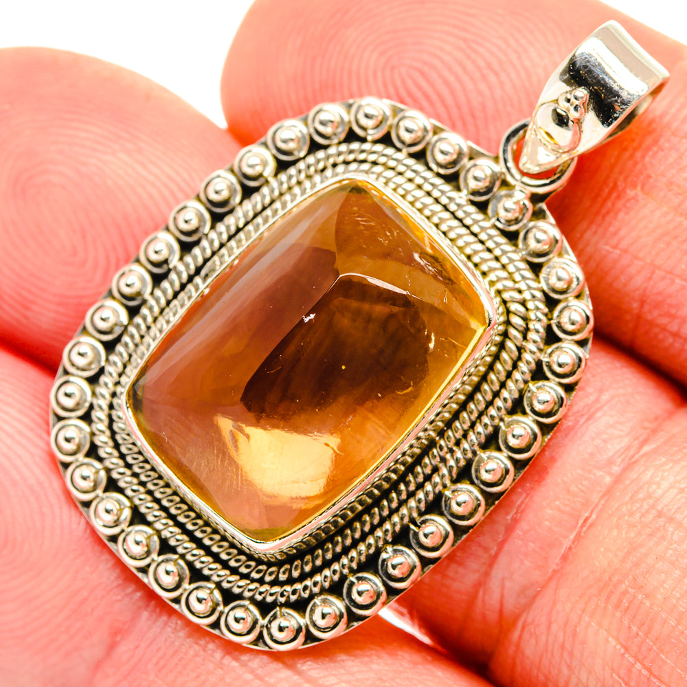 Citrine Sugarloaf Pendants handcrafted by Anasilvercos - PD28154