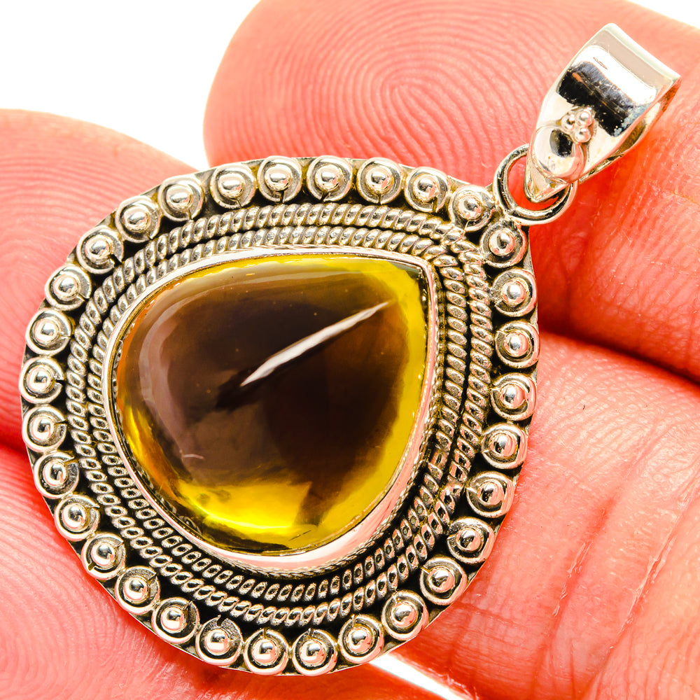 Citrine Sugarloaf Pendants handcrafted by Anasilvercos - PD28156