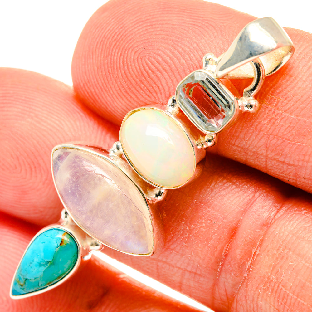Rainbow Moonstone Pendants handcrafted by Anasilvercos - PD28225