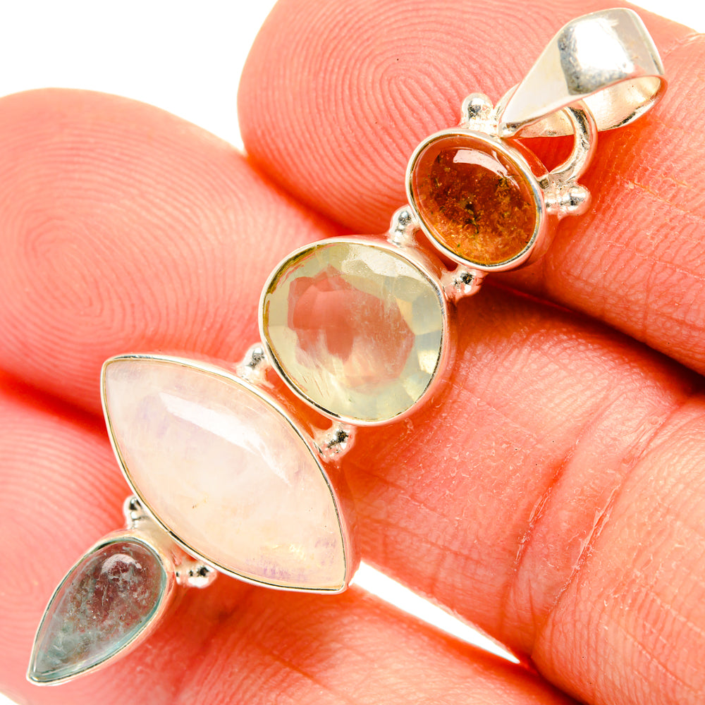 Rainbow Moonstone Pendants handcrafted by Anasilvercos - PD28226