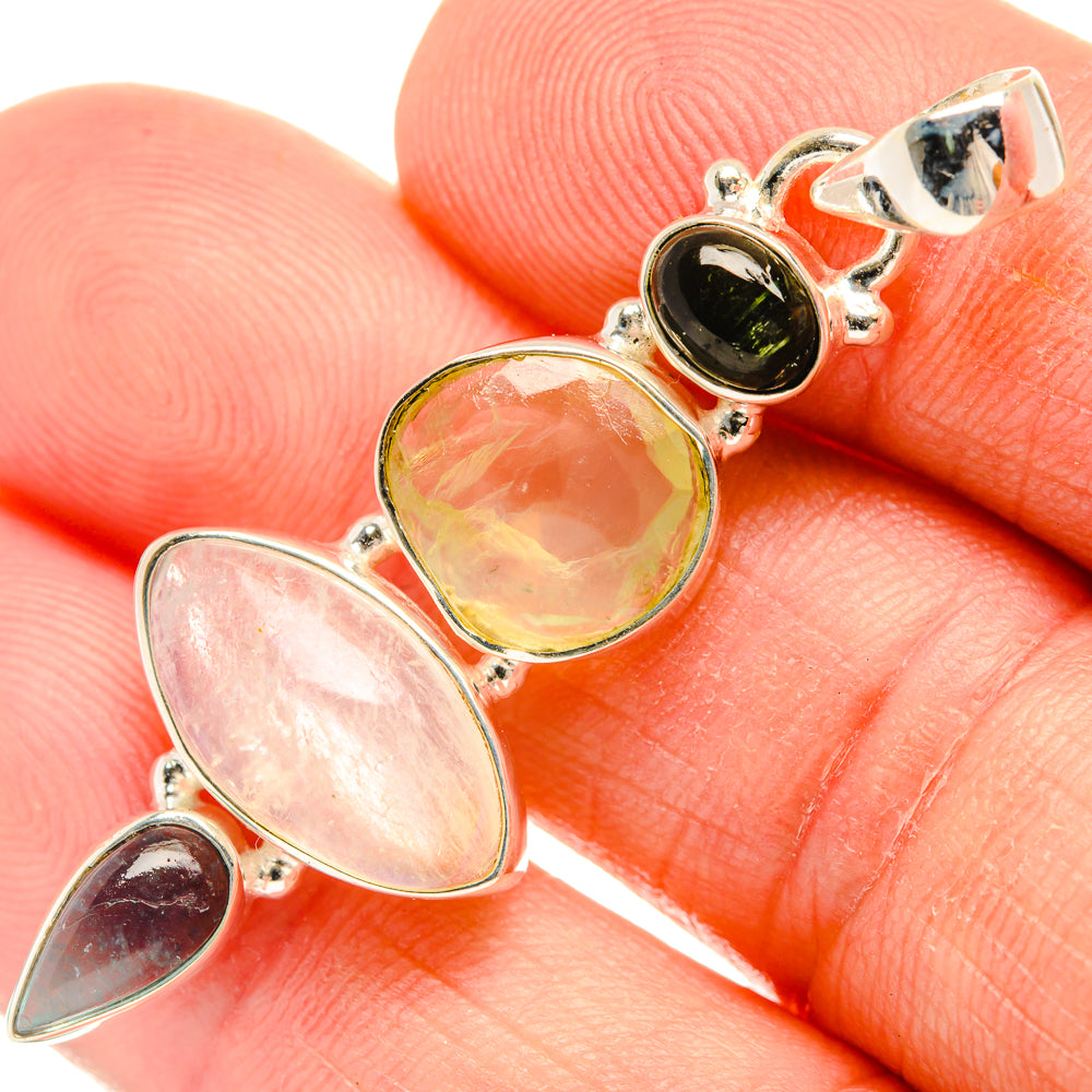 Rainbow Moonstone Pendants handcrafted by Anasilvercos - PD28227