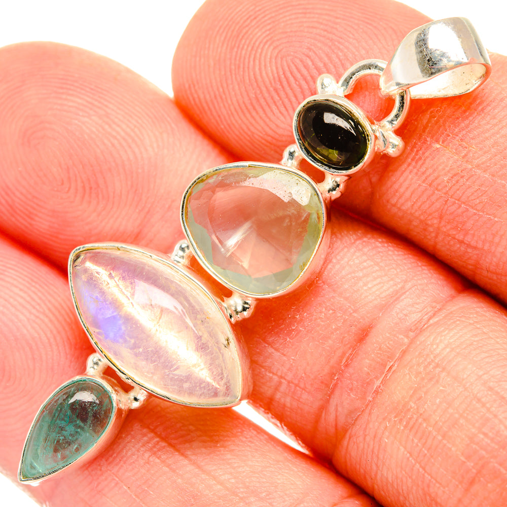 Rainbow Moonstone Pendants handcrafted by Anasilvercos - PD28230