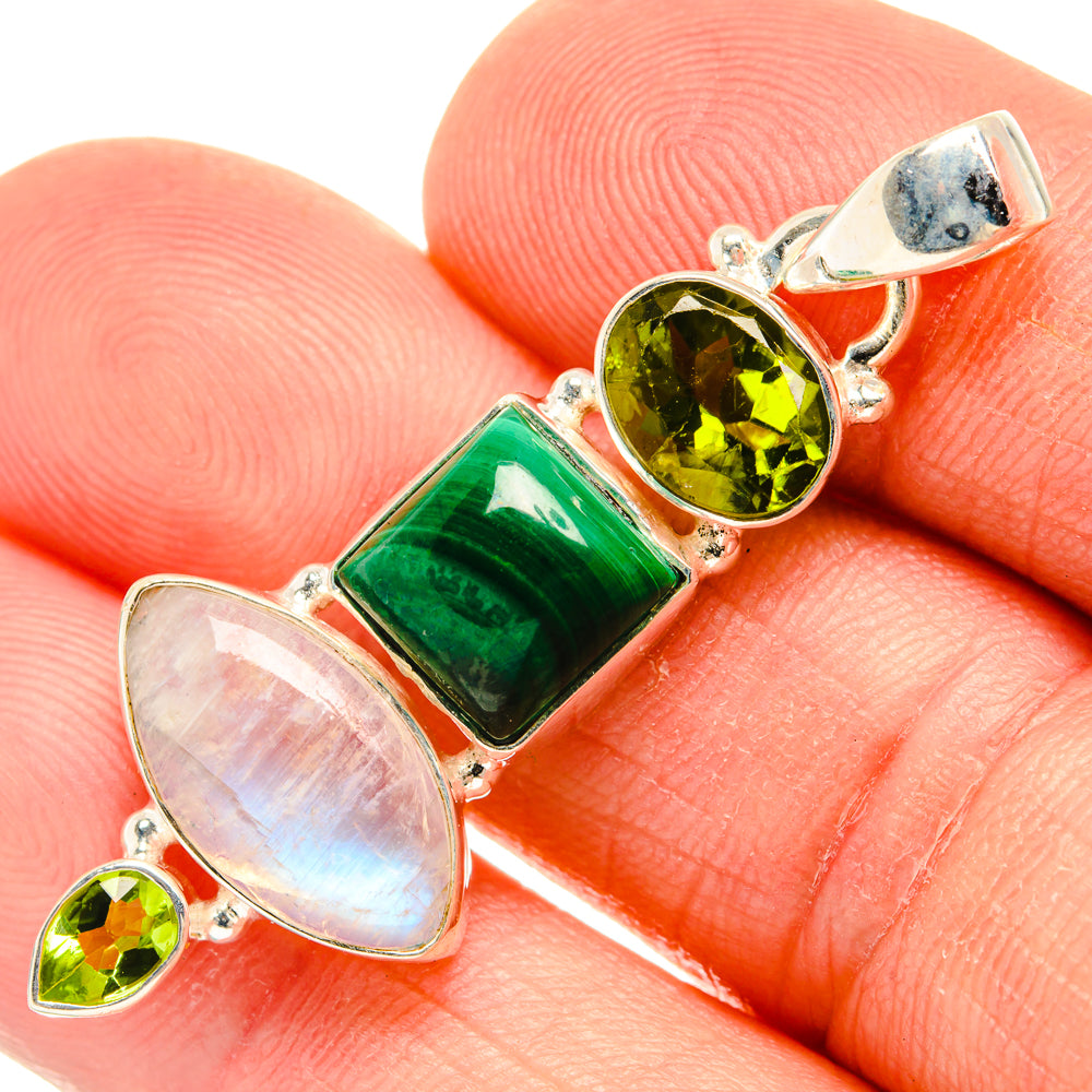 Rainbow Moonstone Pendants handcrafted by Anasilvercos - PD28245