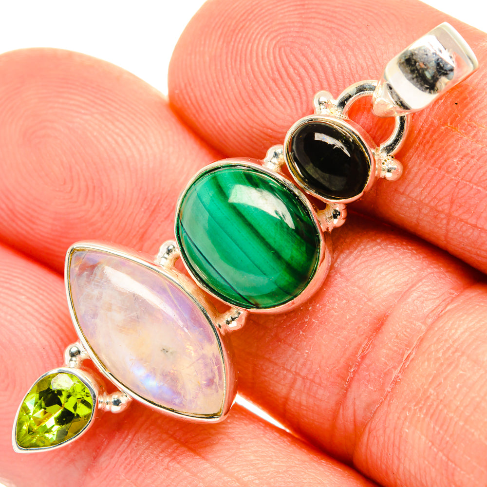 Rainbow Moonstone Pendants handcrafted by Anasilvercos - PD28248
