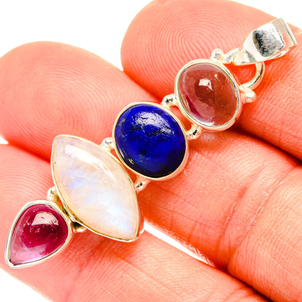 Rainbow Moonstone Pendants handcrafted by Anasilvercos - PD28254