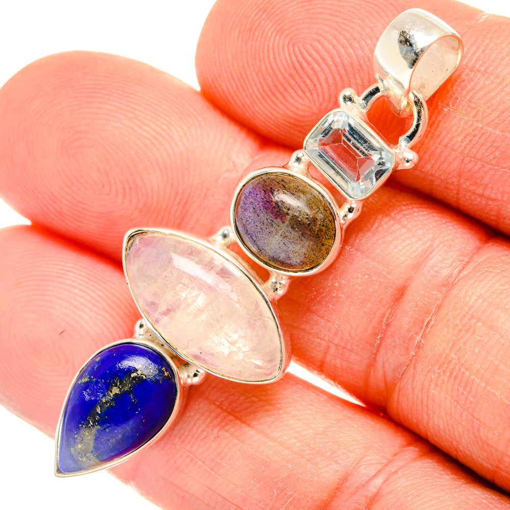 Rainbow Moonstone Pendants handcrafted by Anasilvercos - PD28256