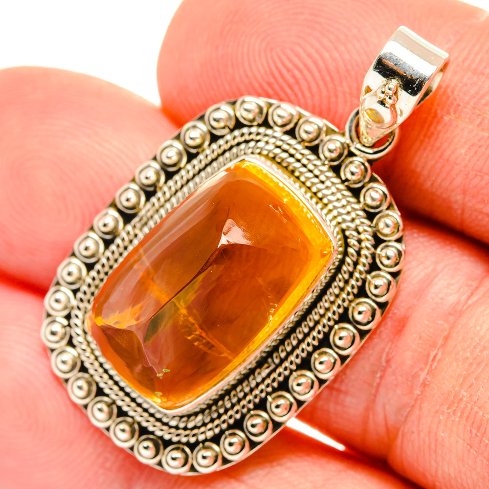 Citrine Sugarloaf Pendants handcrafted by Anasilvercos - PD28266