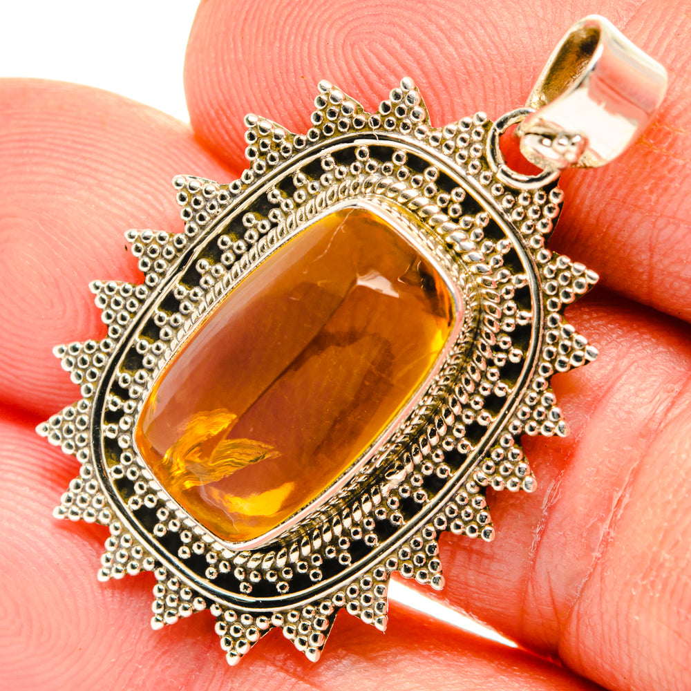 Citrine Sugarloaf Pendants handcrafted by Anasilvercos - PD28267