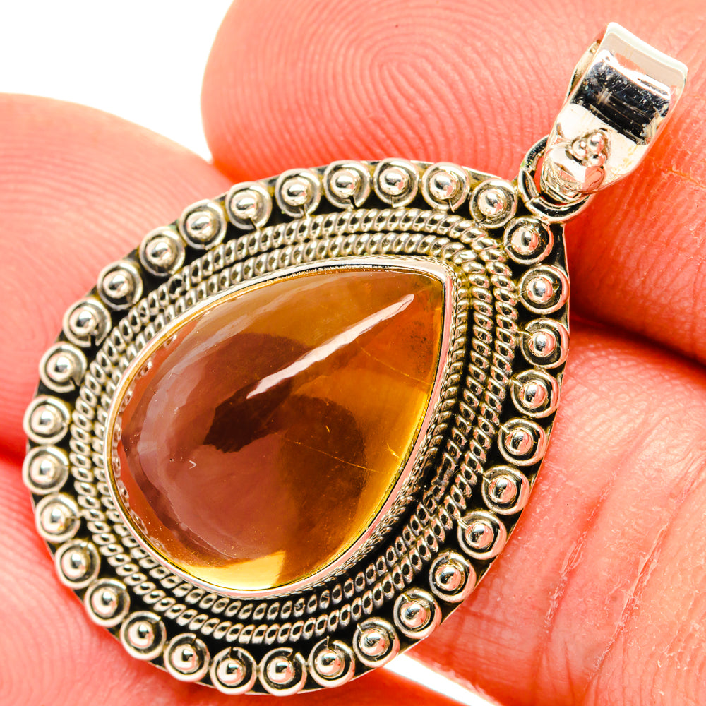 Citrine Sugarloaf Pendants handcrafted by Anasilvercos - PD28268