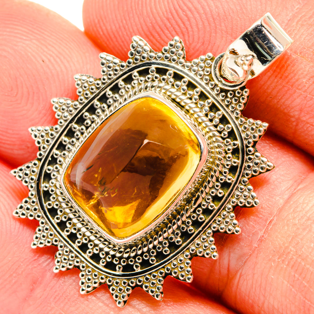 Citrine Sugarloaf Pendants handcrafted by Anasilvercos - PD28269