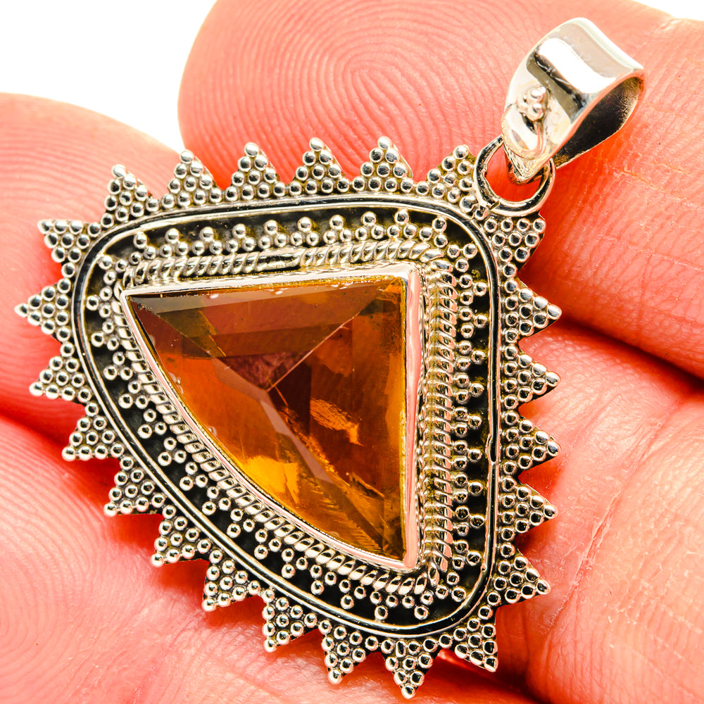 Citrine Sugarloaf Pendants handcrafted by Anasilvercos - PD28271