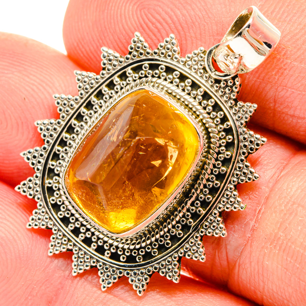Citrine Sugarloaf Pendants handcrafted by Anasilvercos - PD28272