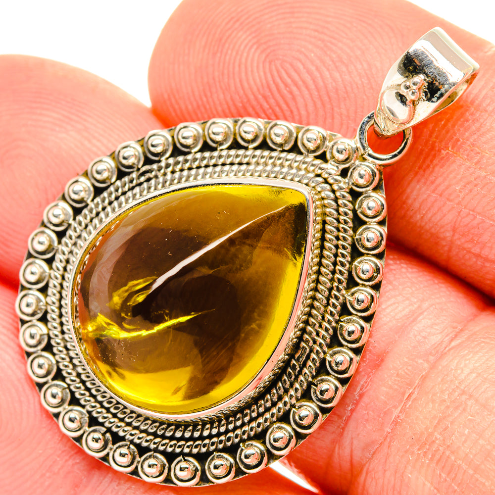 Citrine Sugarloaf Pendants handcrafted by Anasilvercos - PD28275
