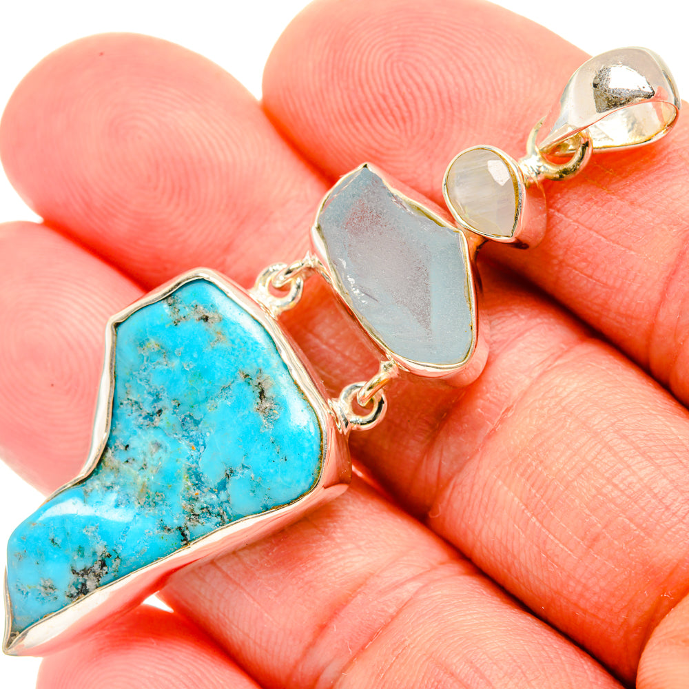 Tibetan Turquoise Pendants handcrafted by Anasilvercos - PD28336