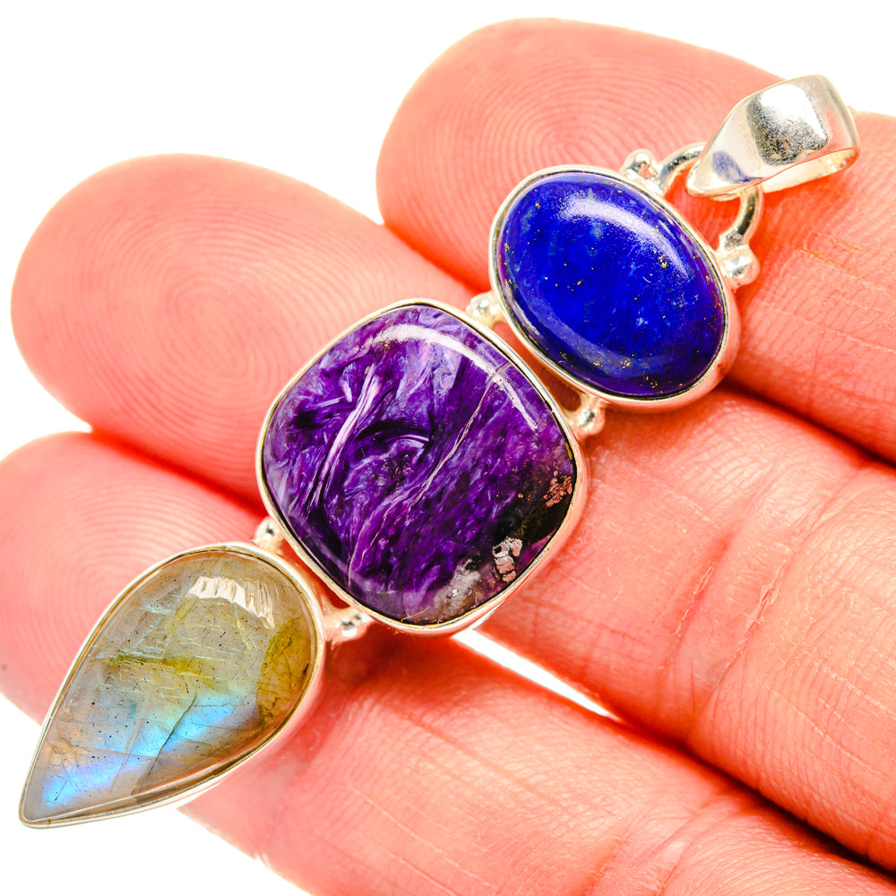 Charoite Pendants handcrafted by Anasilvercos - PD28357