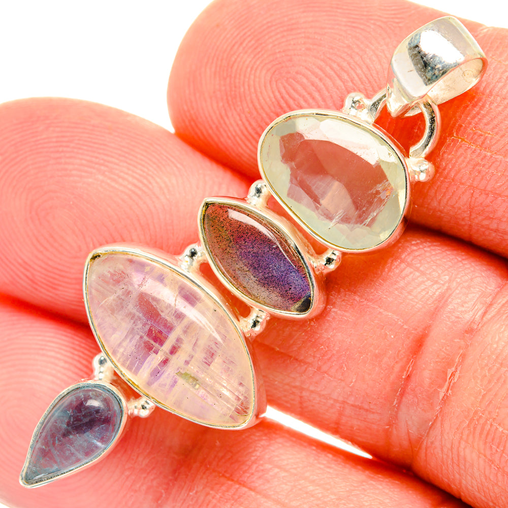 Rainbow Moonstone Pendants handcrafted by Anasilvercos - PD28358