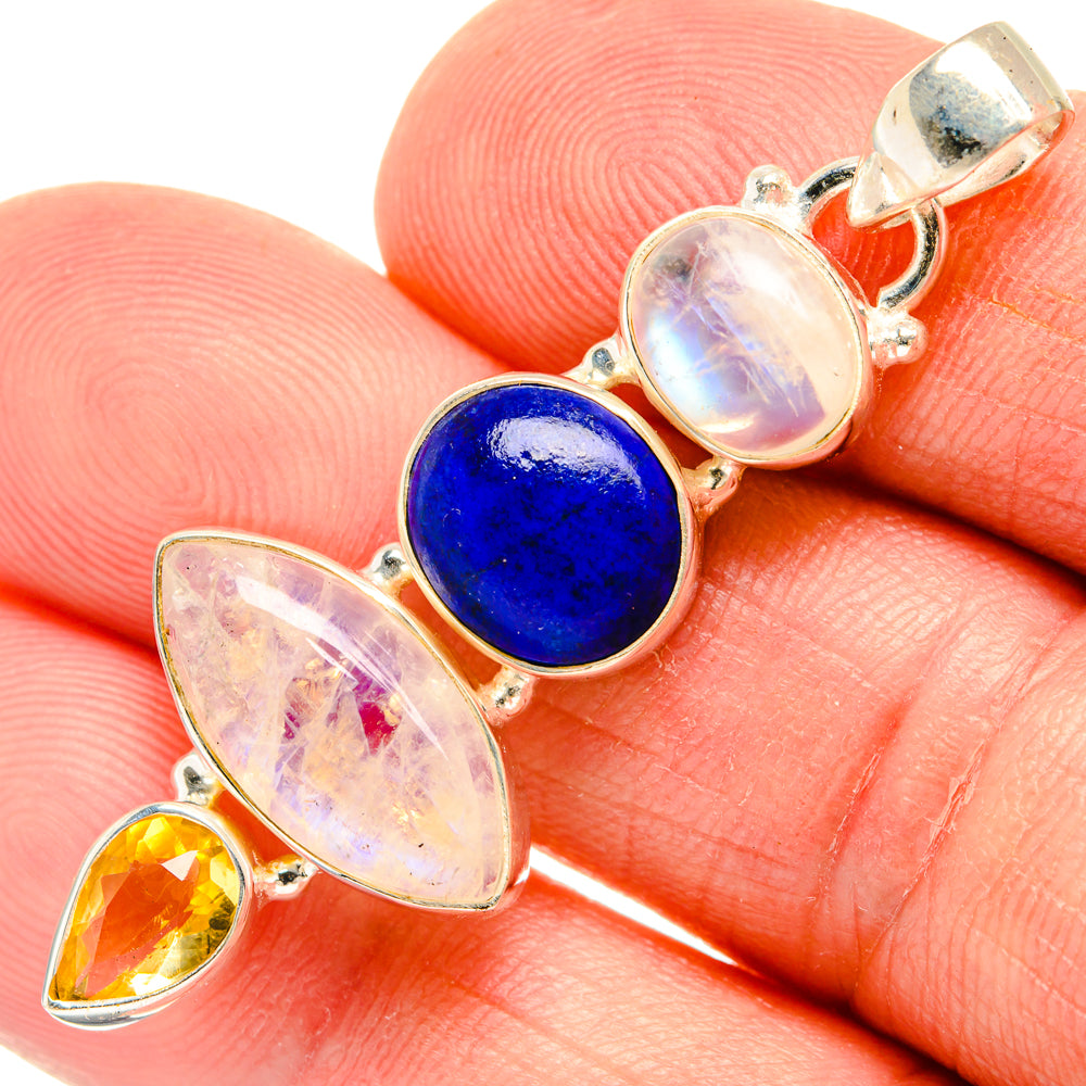 Rainbow Moonstone Pendants handcrafted by Anasilvercos - PD28361