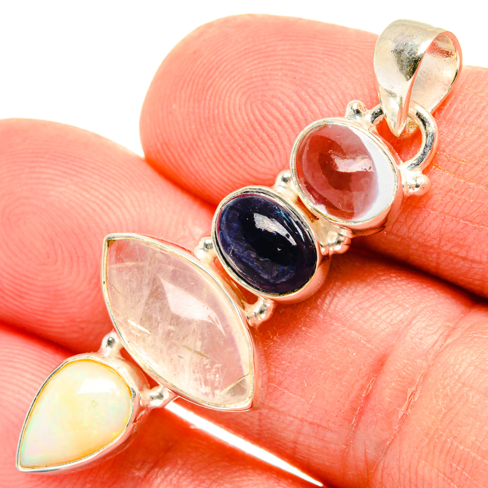 Rainbow Moonstone Pendants handcrafted by Anasilvercos - PD28362