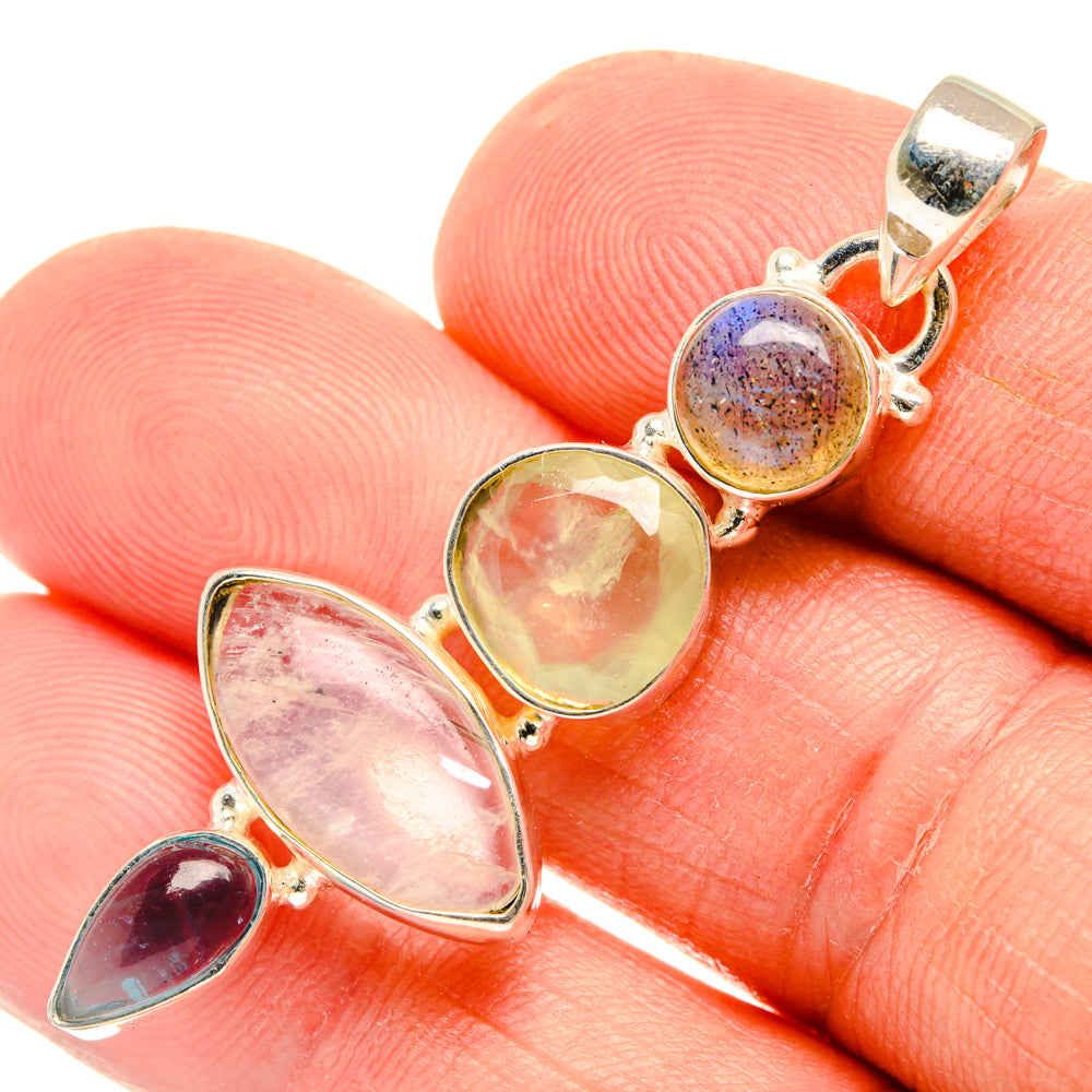 Rainbow Moonstone Pendants handcrafted by Anasilvercos - PD28368