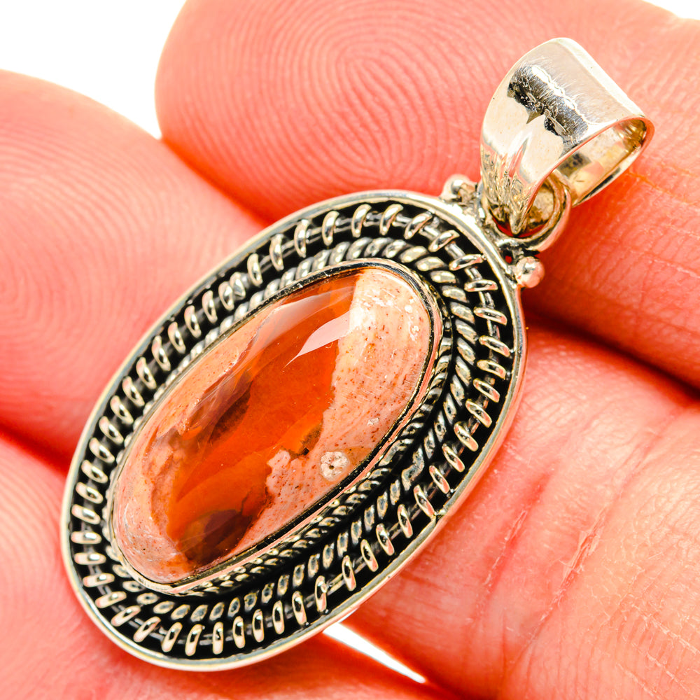 Mexican Fire Opal Pendants handcrafted by Anasilvercos - PD28382