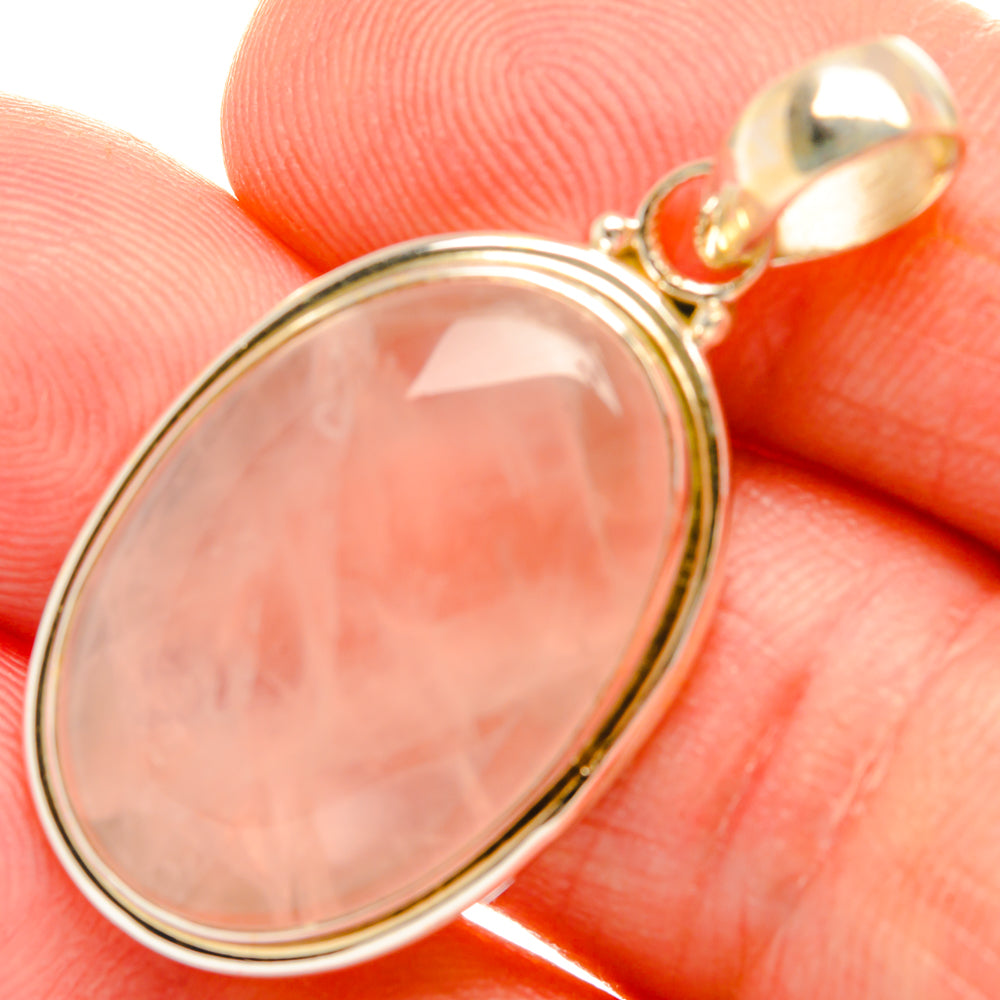 Rose Quartz Pendants handcrafted by Anasilvercos - PD28387