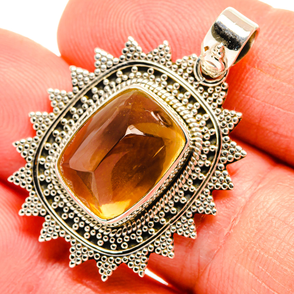 Citrine Sugarloaf Pendants handcrafted by Anasilvercos - PD28388