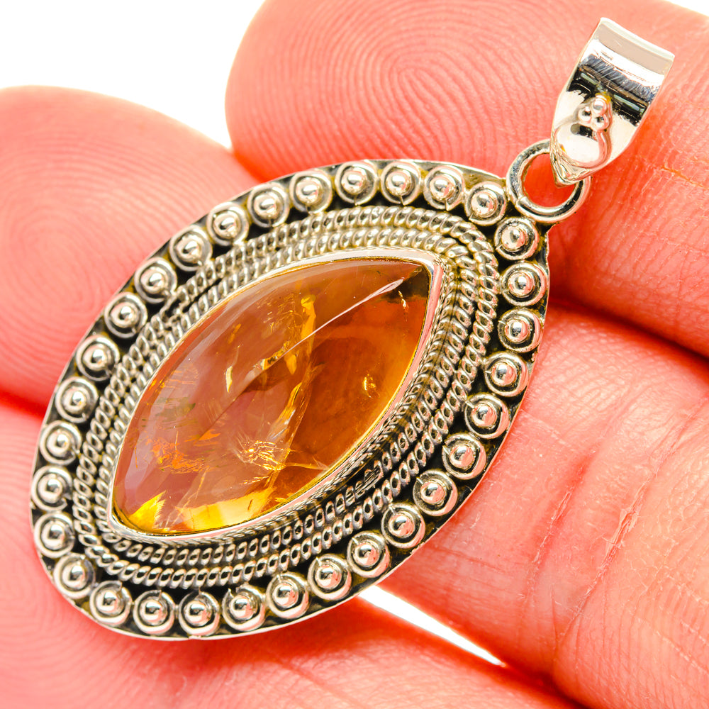 Citrine Sugarloaf Pendants handcrafted by Anasilvercos - PD28391