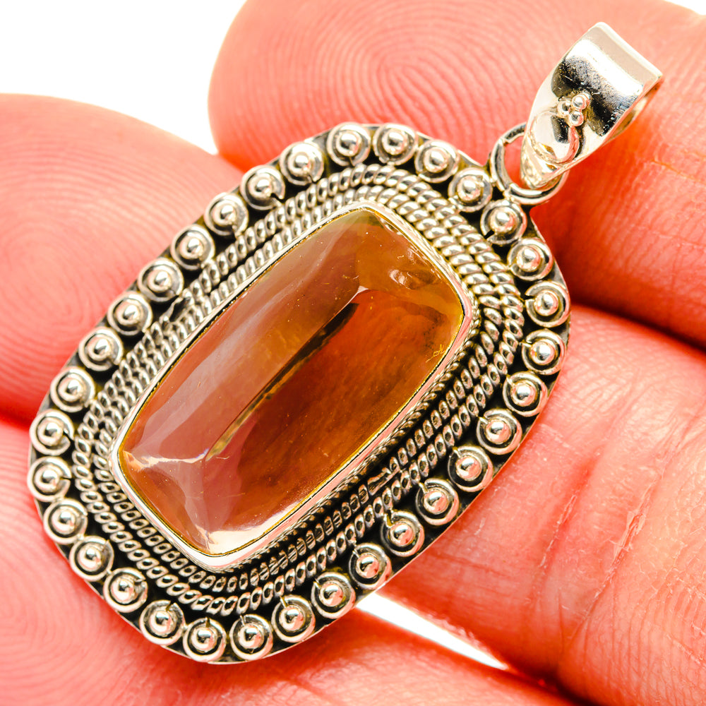 Citrine Sugarloaf Pendants handcrafted by Anasilvercos - PD28392