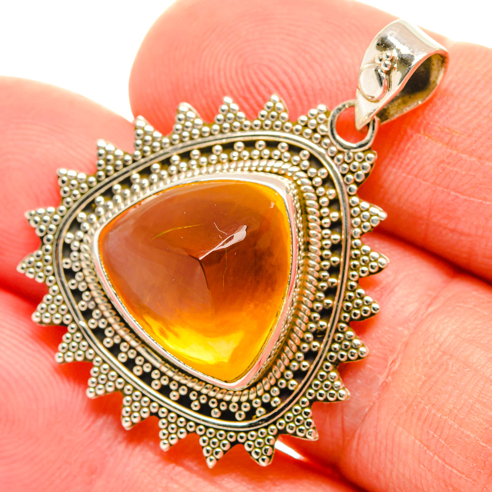 Citrine Sugarloaf Pendants handcrafted by Anasilvercos - PD28393