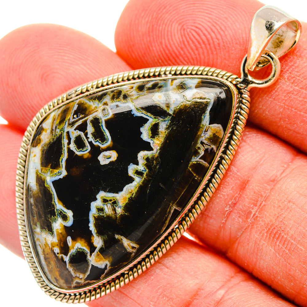 Turkish Tube Agate Pendants handcrafted by Anasilvercos - PD28426