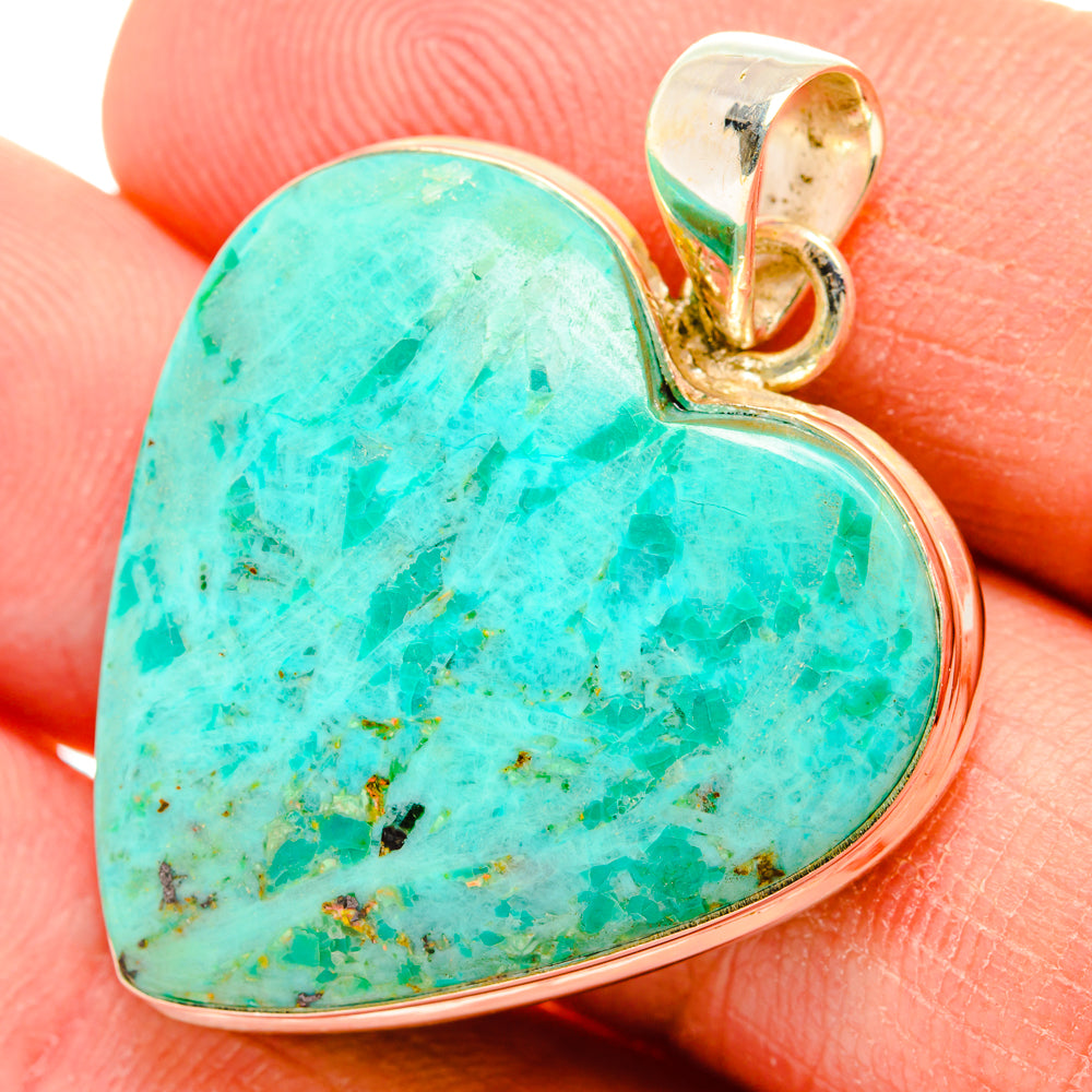 Peruvian Chrysocolla Pendants handcrafted by Anasilvercos - PD28430