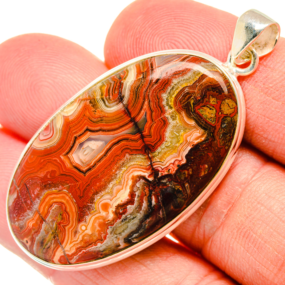 Crazy Lace Agate Pendants handcrafted by Anasilvercos - PD28475