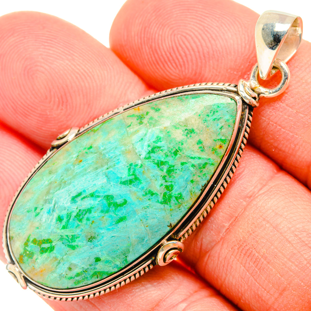 Peruvian Chrysocolla Pendants handcrafted by Anasilvercos - PD28477